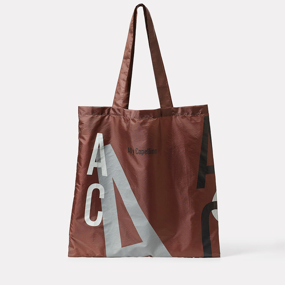 Hurst Packable Tote Bag in Brown
