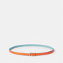 Ally Capellino Waste You Want Tri-Colour Etty Slim Leather Belt in Orange