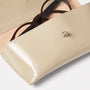 Kit Leather Glasses Case in Grey Inside Clasp Detail