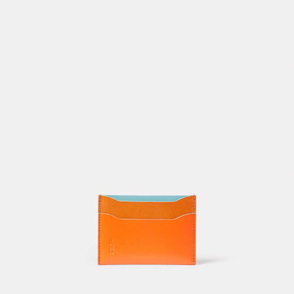 Ally Capellino Waste You Want Tri-Colour Pete Leather Card Holder in Orange