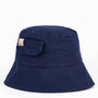 Ally Capellino x Barbour Sweep Waxed Cotton Sports Hat in Navy with Pocket and Logo