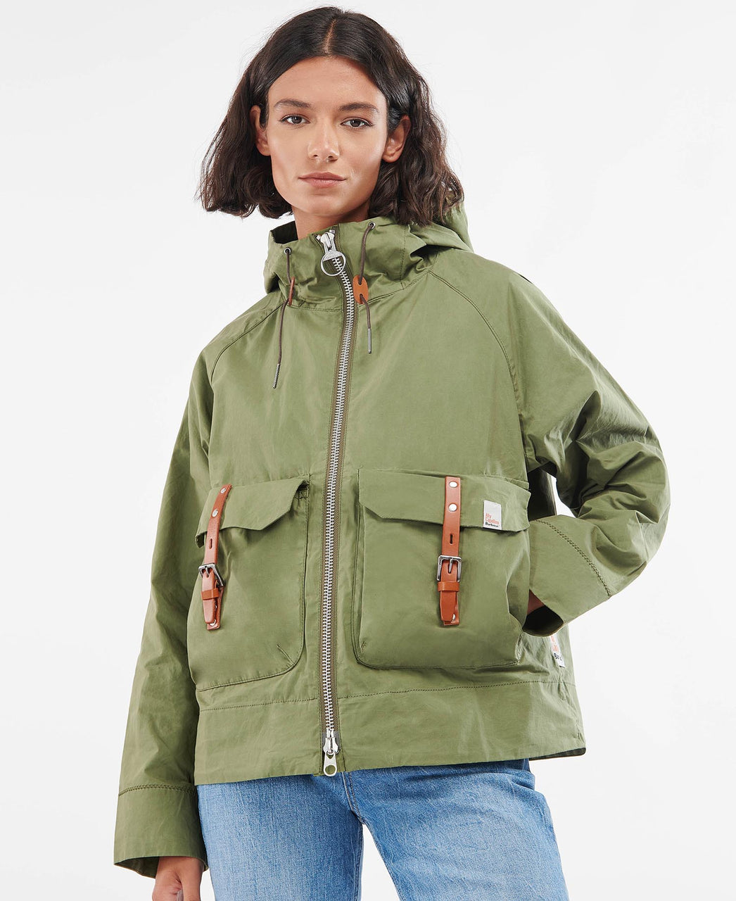 Ally Capellino x Barbour Tip Waxed Cotton Jacket in Army Green