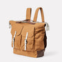 Ally Capellino Frank Waxed Cotton Backpack in Walnut Side Detail