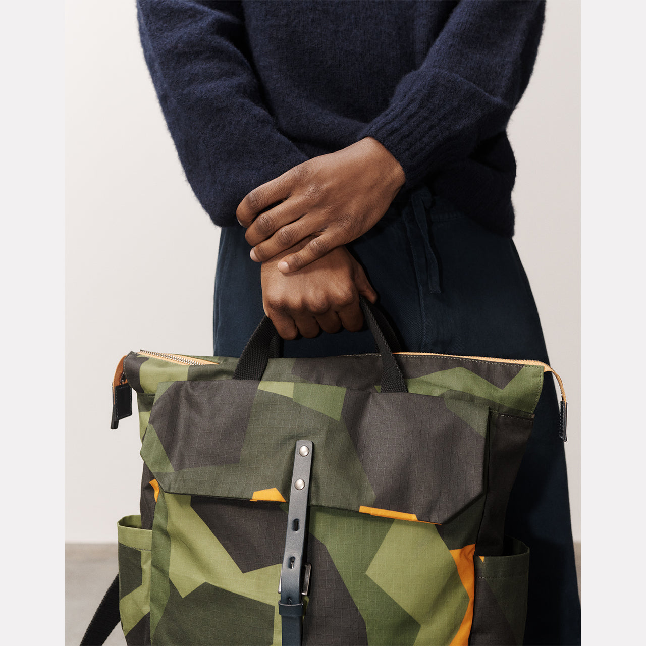 Fin Waxed Cotton Backpack in Camo