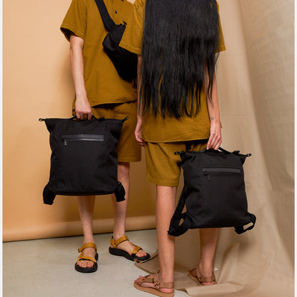 mini Hoy Travel Cycle Recycled Backpack in Black