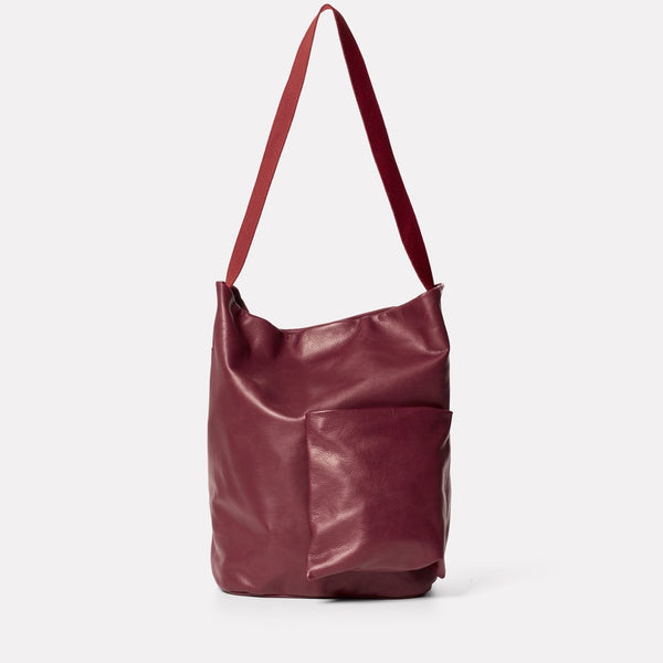 red, red leather, oxblood, womens, bucket bag, leather bucket bag