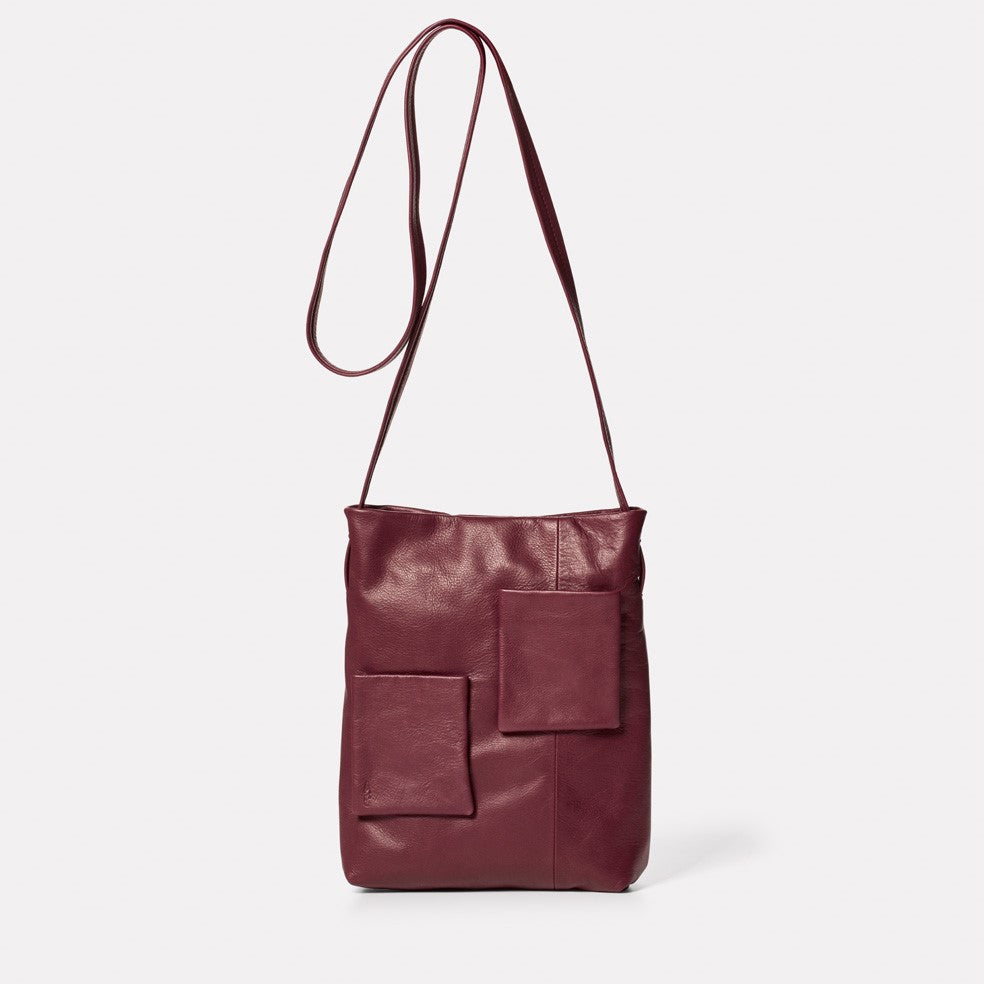 Mimi Camlet Leather Crossbody Bag in Oxblood